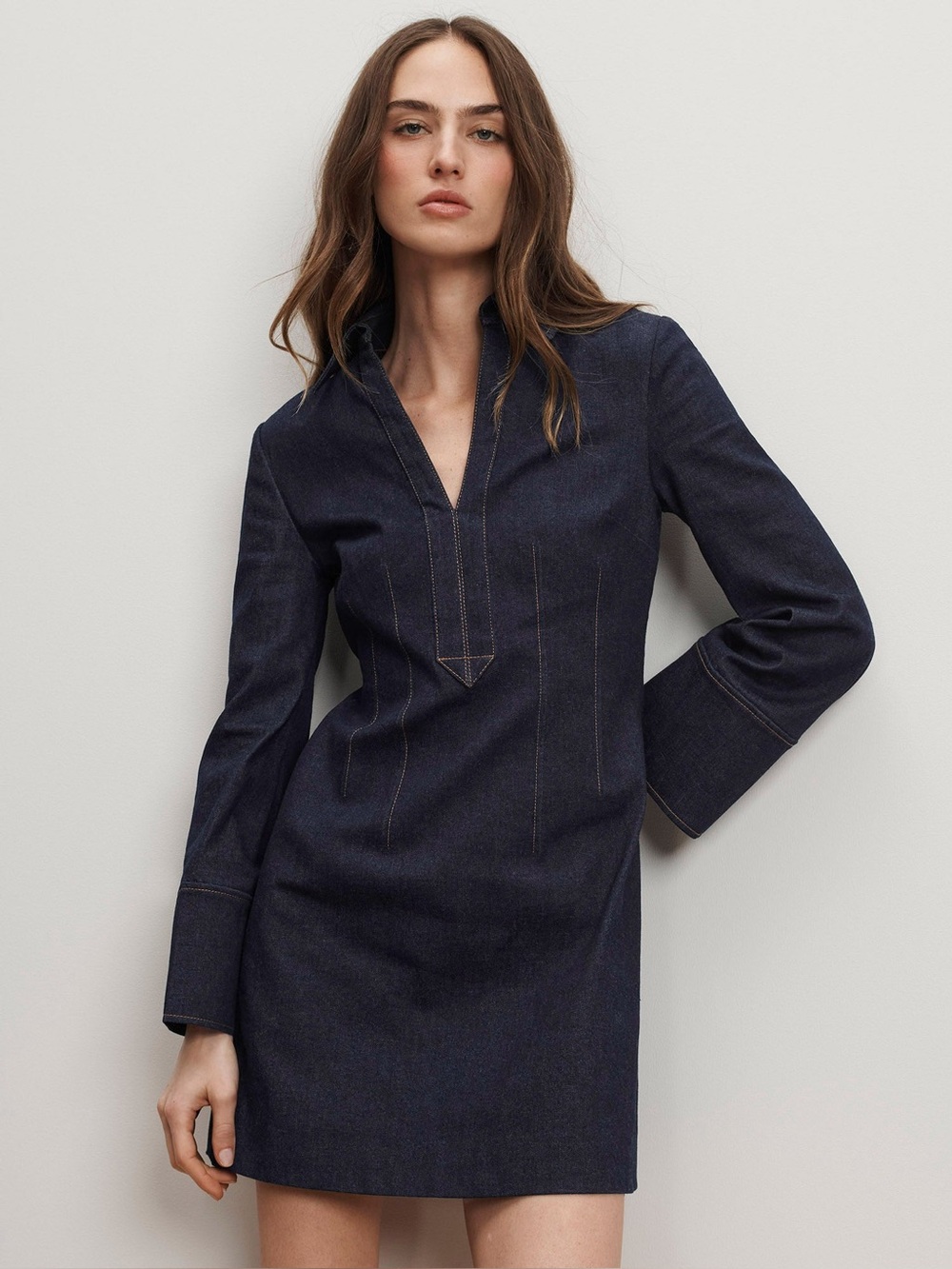 Veronica Beard Raymond Denim Mini Dress, 4